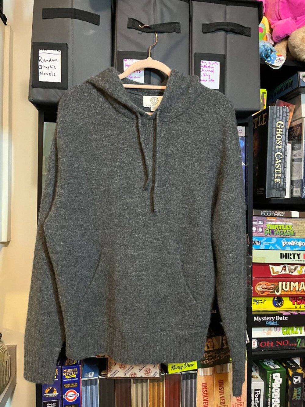 American Eagle x TRU Kolors Cashmere Blend Hooded Sweater NWT Luxe Soft Gray XS
